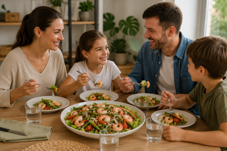 Receta de Ensalada de lentejas y langostinos